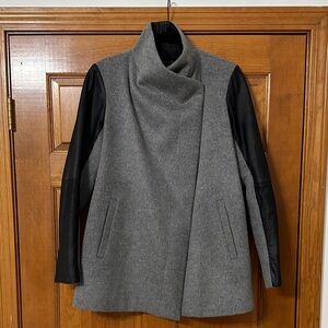 Theory Two-Tone Gray and Black Wool and Cashmere Jacket
